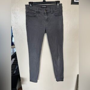 Express Gray Skinny Jeans Modern Fit mid rise ankle legging